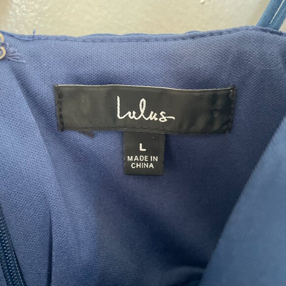 Lulus NWOT Festive Royal Blue Cocktail Mini Dress - Picture 6 of 8